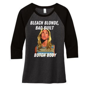 Funny Bleach Blonde Bad Built Butch Body Women's Tri-Blend 3/4-Sleeve Raglan Shirt