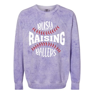 Funny Baseball - Busy Raising Ballers Colorblast Crewneck Sweatshirt