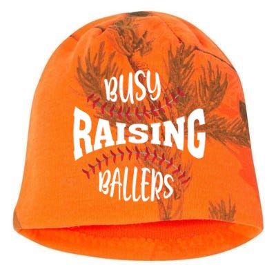 Funny Baseball - Busy Raising Ballers Kati - Camo Knit Beanie