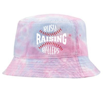 Funny Baseball - Busy Raising Ballers Tie-Dyed Bucket Hat