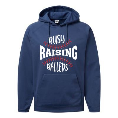 Funny Baseball - Busy Raising Ballers Performance Fleece Hoodie