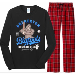 Funny Bigfoot Baseball Retro Minor League Baseball Team Long Sleeve Pajama Set