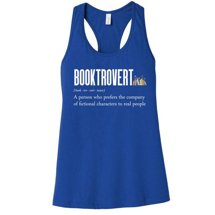 Funny Booktrovert Book Lover Bookish Reading Library Great Gift Women's Racerback Tank