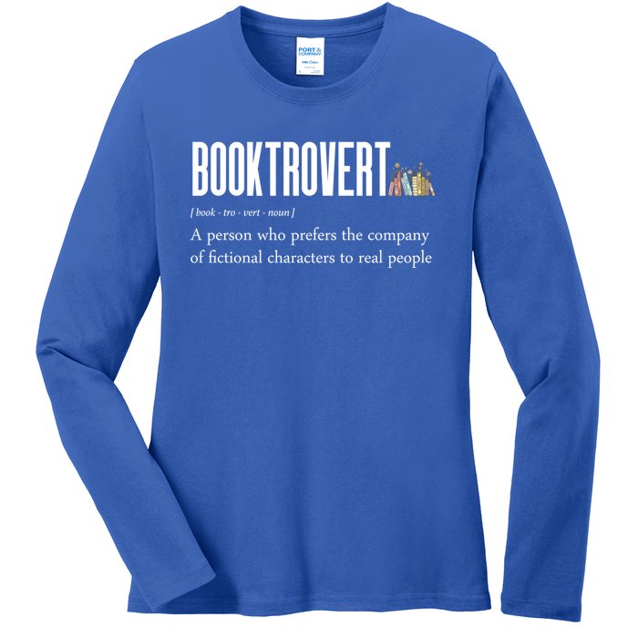 Funny Booktrovert Book Lover Bookish Reading Library Great Gift Ladies Long Sleeve Shirt