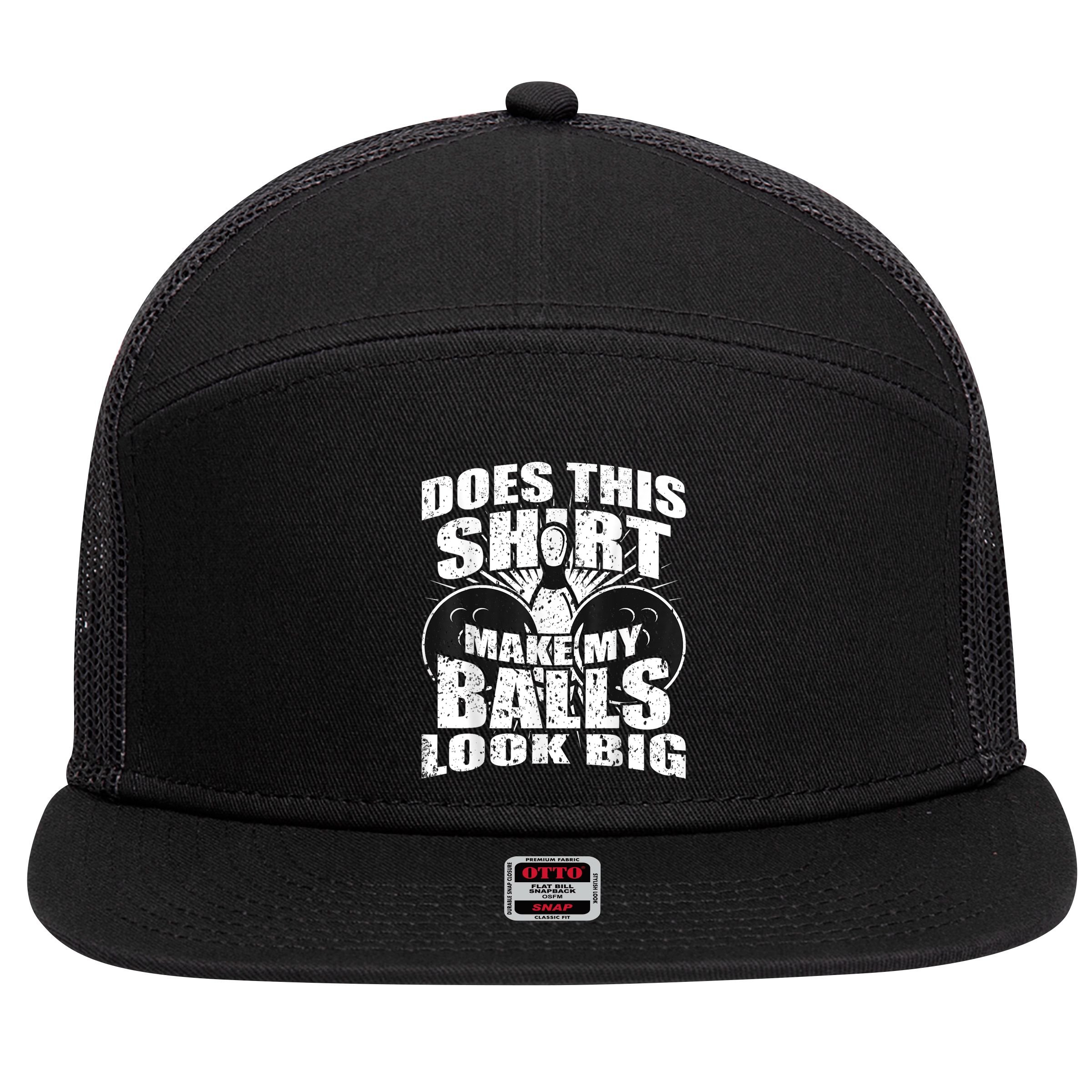 Funny Bowling Ball Gag Gift Bowling 7 Panel Mesh Trucker Snapback Hat