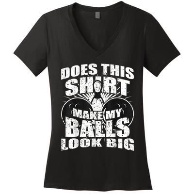 Funny Bowling Ball Gag Gift Bowling Women's V-Neck T-Shirt