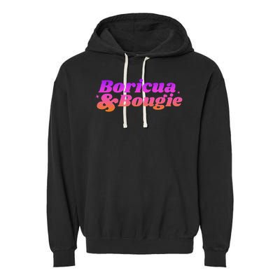 Funny Boricua & Bougie Garment-Dyed Fleece Hoodie