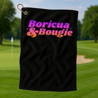 Funny Boricua & Bougie Golf Towel