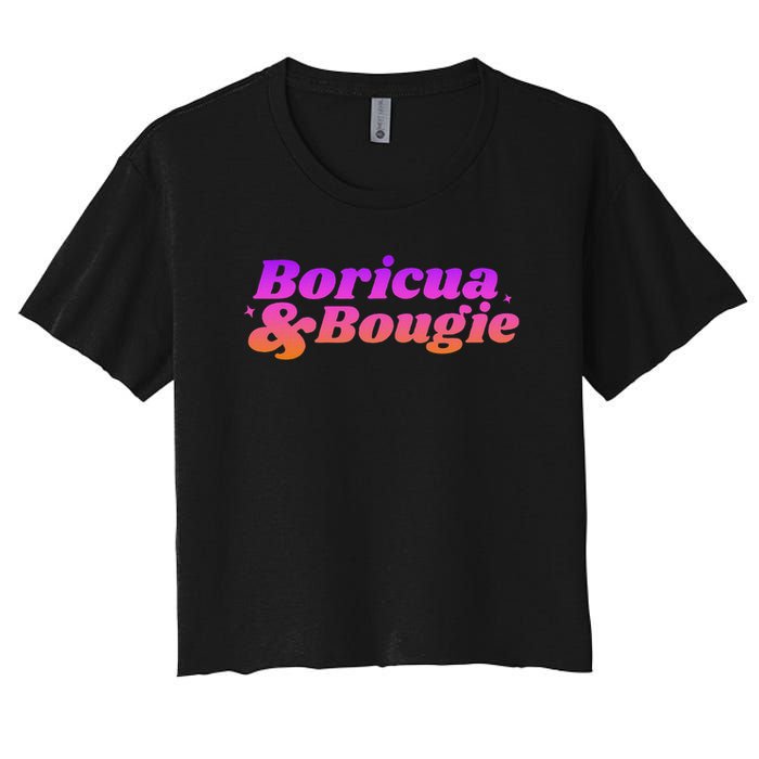 Funny Boricua & Bougie Women's Crop Top Tee