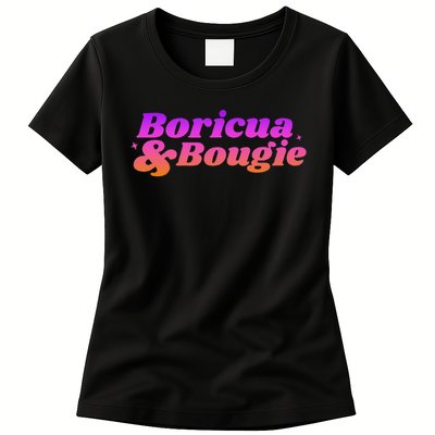 Funny Boricua & Bougie Womens T-Shirt