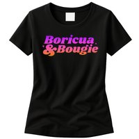 Funny Boricua & Bougie Womens T-Shirt