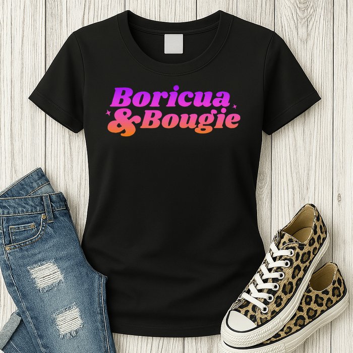 Funny Boricua & Bougie Womens T-Shirt