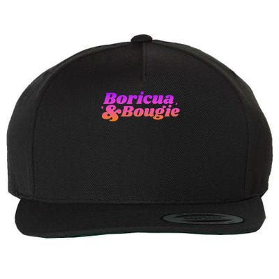 Funny Boricua & Bougie Wool Snapback Cap