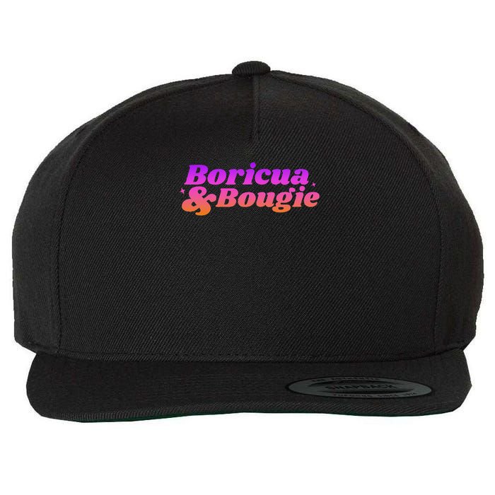 Funny Boricua & Bougie Wool Snapback Cap