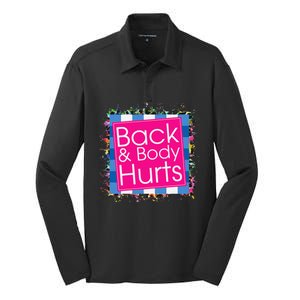 Funny Back Body Hurts Silk Touch Performance Long Sleeve Polo