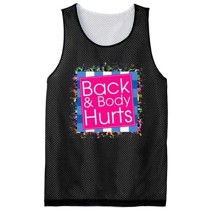 Funny Back Body Hurts Mesh Reversible Basketball Jersey Tank