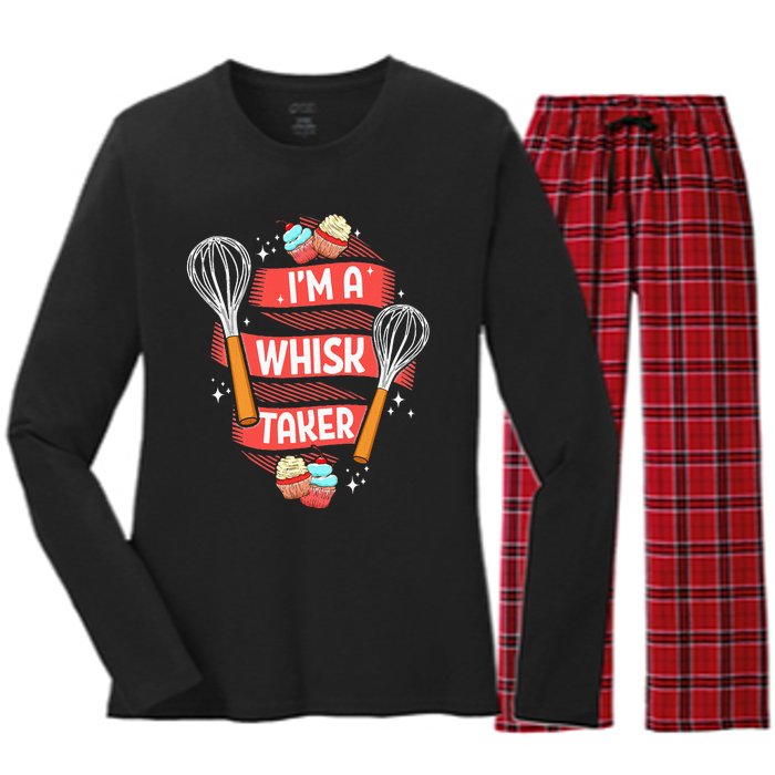 Funny Baking Baker Gift Whisk Pun Pastry Chef Cook Present Women's Long Sleeve Flannel Pajama Set 