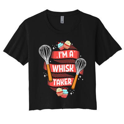 Funny Baking Baker Gift Whisk Pun Pastry Chef Cook Present Women's Crop Top Tee