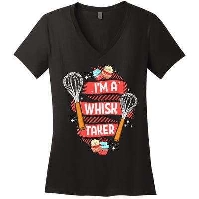 Funny Baking Baker Gift Whisk Pun Pastry Chef Cook Present Women's V-Neck T-Shirt