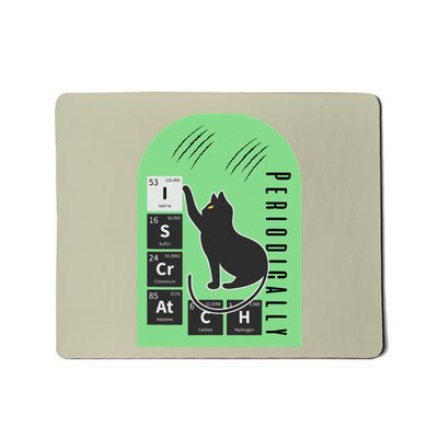 Funny Black Bad Cat I Scratch Periodically Scientist Gift Mousepad