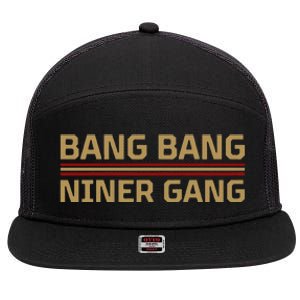 Funny Bang Bang Niner Gang Football San Francisco Sports 7 Panel Mesh Trucker Snapback Hat