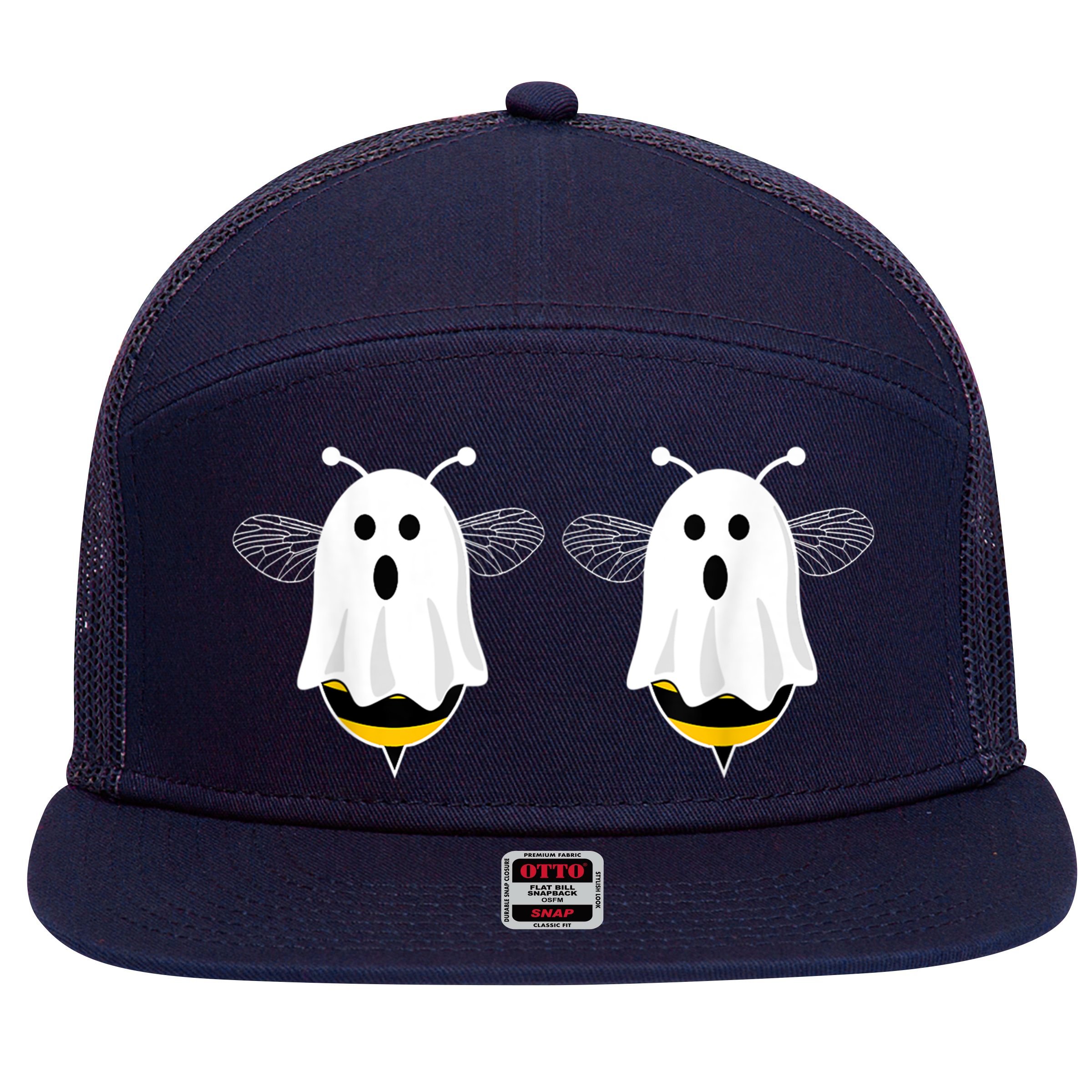 Funny Boo Bees Couples Halloween Costume 7 Panel Mesh Trucker Snapback Hat
