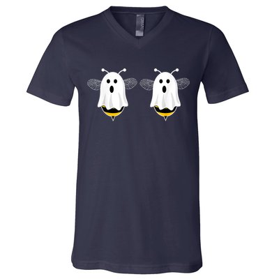 Funny Boo Bees Couples Halloween Costume V-Neck T-Shirt