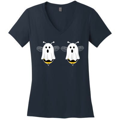 Funny Boo Bees Couples Halloween Costume Women's V-Neck T-Shirt