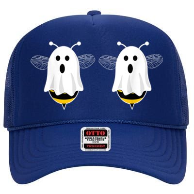 Funny Boo Bees Couples Halloween Costume High Crown Mesh Back Trucker Hat