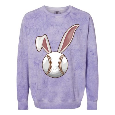 Funny Baseball Ball Catcher Happy Easter Day Bunny Gift Colorblast Crewneck Sweatshirt