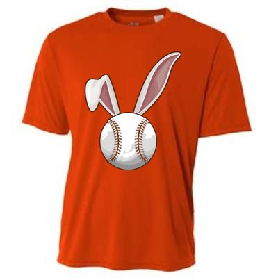 Funny Baseball Ball Catcher Happy Easter Day Bunny Gift Cooling Performance Crew T-Shirt