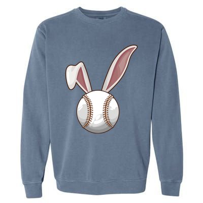 Funny Baseball Ball Catcher Happy Easter Day Bunny Gift Garment-Dyed Sweatshirt