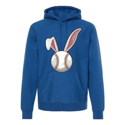 Funny Baseball Ball Catcher Happy Easter Day Bunny Gift Premium Hoodie