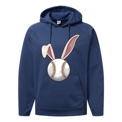 Funny Baseball Ball Catcher Happy Easter Day Bunny Gift Performance Fleece Hoodie