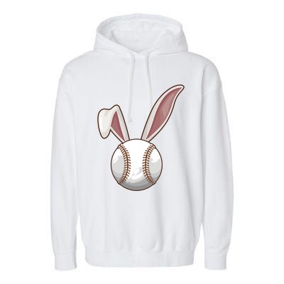 Funny Baseball Ball Catcher Happy Easter Day Bunny Gift Garment-Dyed Fleece Hoodie