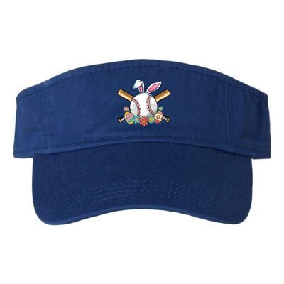 Funny Baseball Bunny Ear Teens Easter Bunny Baseball Gift Valucap Bio-Washed Visor