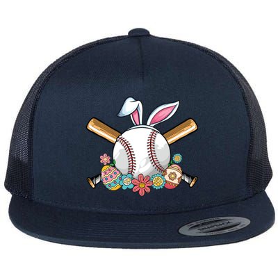 Funny Baseball Bunny Ear Teens Easter Bunny Baseball Gift Flat Bill Trucker Hat