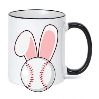 Funny Baseball Bunny Easter Gift Gift 11oz Black Color Changing Mug