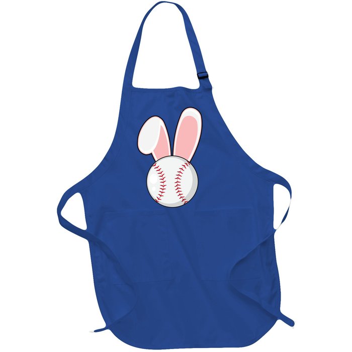 Funny Baseball Bunny Easter Gift Gift Full-Length Apron With Pockets