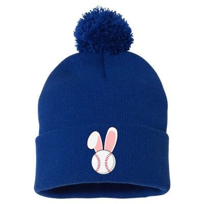 Funny Baseball Bunny Easter Gift Gift Pom Pom 12in Knit Beanie