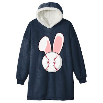 Funny Baseball Bunny Easter Gift Gift Hooded Wearable Blanket