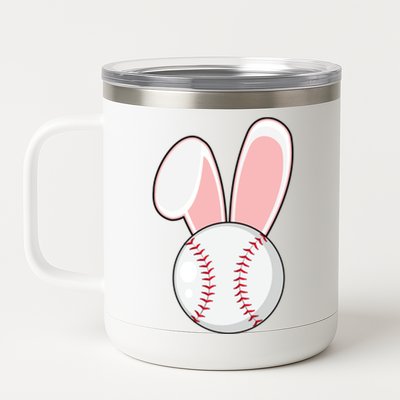 Funny Baseball Bunny Easter Gift Gift 12 oz Stainless Steel Tumbler Cup