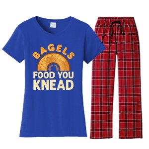 Funny Bagel Bagels Lover Cute Breakfast Food Foodie Gift Women's Flannel Pajama Set