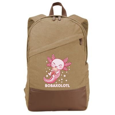 Funny Bobaxolotl Boba Tea Bubble Milk Kawaii Axolotl Anime  Cotton Canvas Backpack