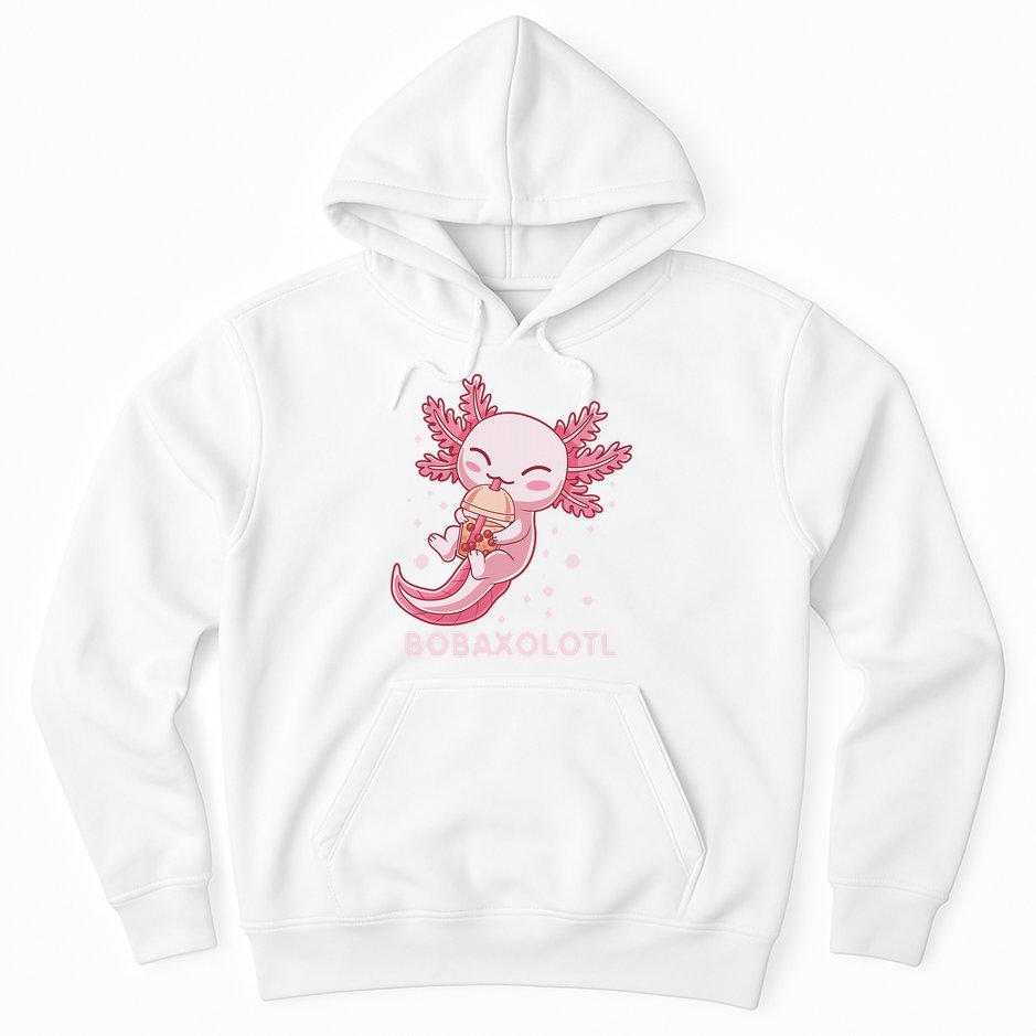 Funny Bobaxolotl Boba Tea Bubble Milk Kawaii Axolotl Anime  Hoodie