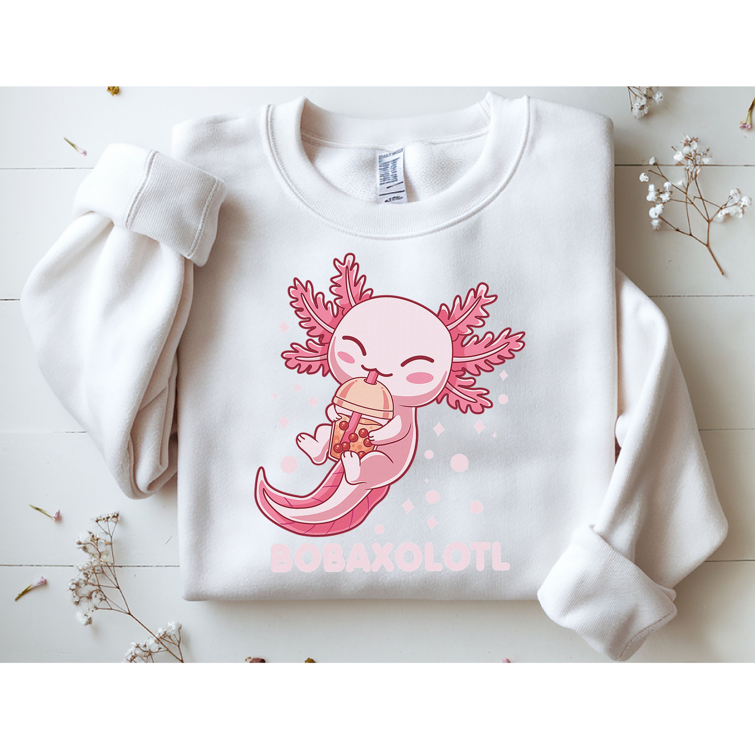 Funny Bobaxolotl Boba Tea Bubble Milk Kawaii Axolotl Anime  Sweatshirt