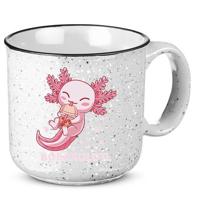 Funny Bobaxolotl Boba Tea Bubble Milk Kawaii Axolotl Anime  15oz Campfire Ceramic Mug