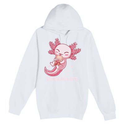 Funny Bobaxolotl Boba Tea Bubble Milk Kawaii Axolotl Anime  Premium Pullover Hoodie