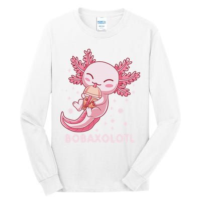 Funny Bobaxolotl Boba Tea Bubble Milk Kawaii Axolotl Anime  Tall Long Sleeve T-Shirt