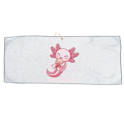 Funny Bobaxolotl Boba Tea Bubble Milk Kawaii Axolotl Anime  Large Microfiber Waffle Golf Towel